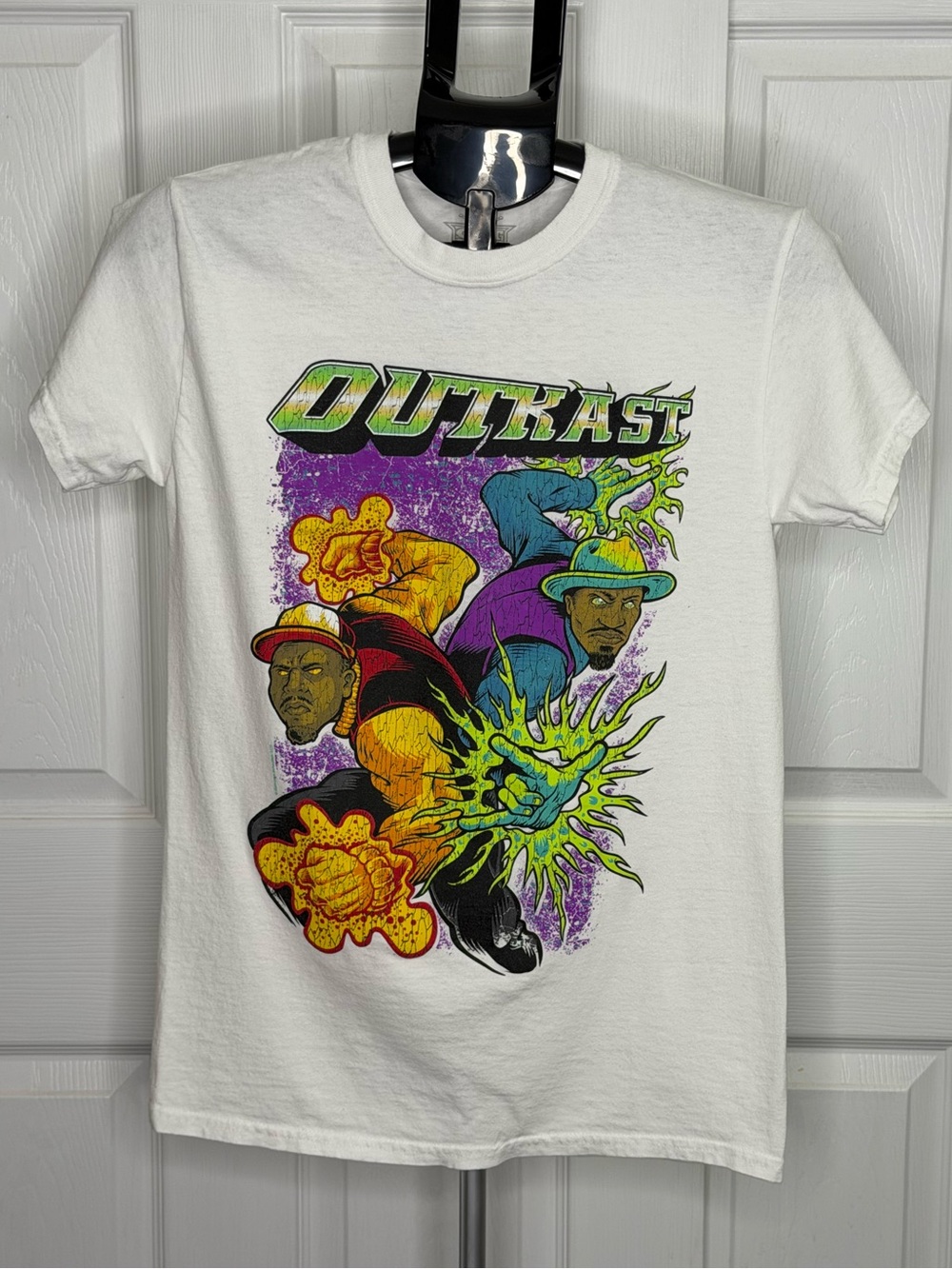 Vintage 2004 OutKast Graphic T-Shirt White Rap Hip Hop Tee Men’s Small Y2K